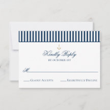Preppy Nautical Navy Bröllop OSA Card