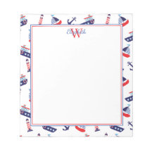 Preppy Nautical Sailboats Monogram