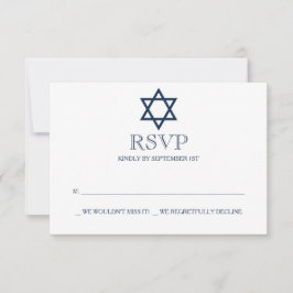 Preppy Navy Blue Pub Mitzvah OSA kort