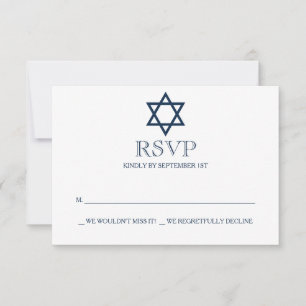 Preppy Navy Blue Pub Mitzvah OSA kort