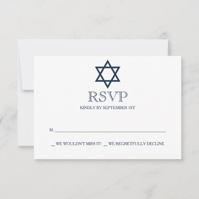 Preppy Navy Blue Pub Mitzvah OSA kort (Framsida)
