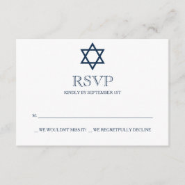 Preppy Navy Blue Pub Mitzvah OSA kort