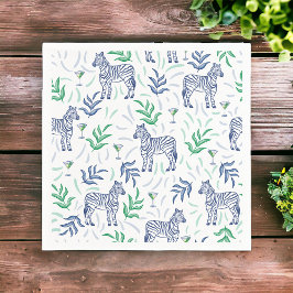 Preppy Navy Zebra Martinis White Pappersservett