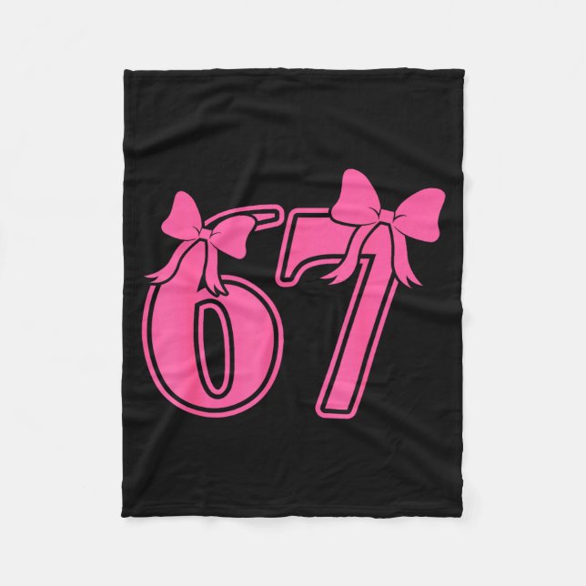 Preppy Nk Coquette Bow Lace 67 Six Seven Meme Wome Fleecefilt (Framsidan)