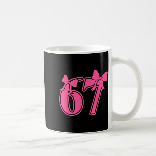 Preppy Nk Coquette Bow Lace 67 Six Seven Meme Wome Kaffemugg (Höger)