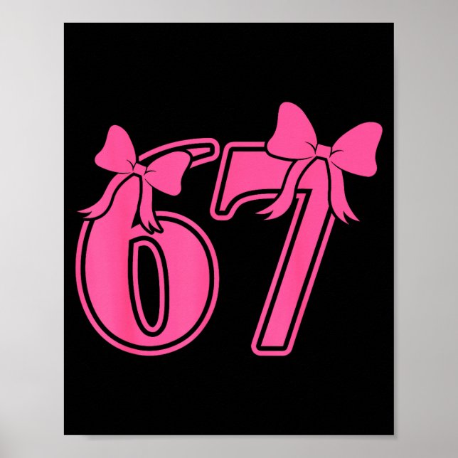 Preppy Nk Coquette Bow Lace 67 Six Seven Meme Wome Poster (Framsidan)