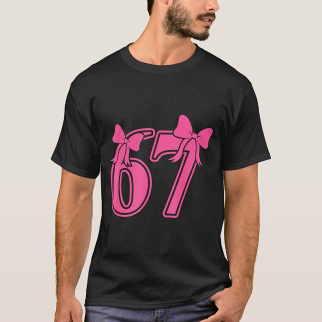 Preppy Nk Coquette Bow Lace 67 Six Seven Meme Wome T Shirt (Framsida)