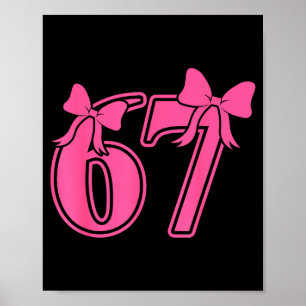 Preppy Nk Coquette Slöja Spets 67 Six Seven Meme K Poster