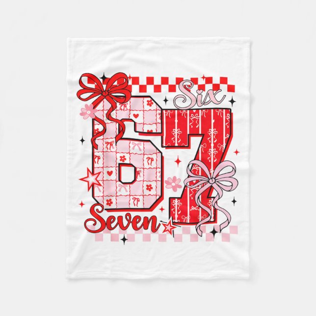 Preppy Nk Valentine 67 Six Seven Meme Valentines D Fleecefilt (Framsidan)