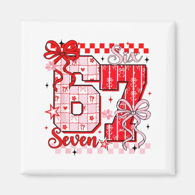 Preppy Nk Valentine 67 Six Seven Meme Valentines D Magnet (Framsidan)