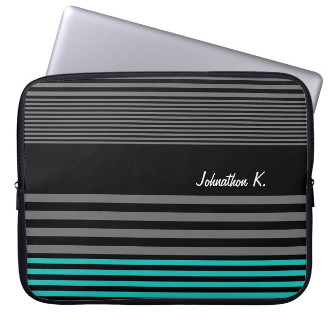 Preppy och nya krickarandar med namn laptop sleeve (Framsidan)