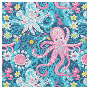 Preppy Octopus Garden Tyg