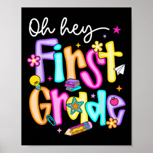 Preppy Oh 1st Klass Back to school Teacher St Poster