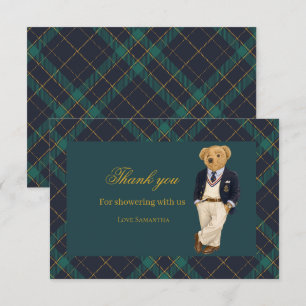 Preppy Old Money Nallebjörn Baby Shower  Tack Kort