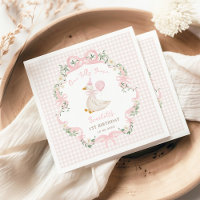 Preppy One Fånig Goose Rosa Bow 1:a födelsedagen