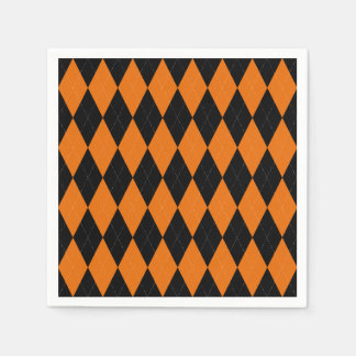 Preppy Orange Argyle Party Pappersservett