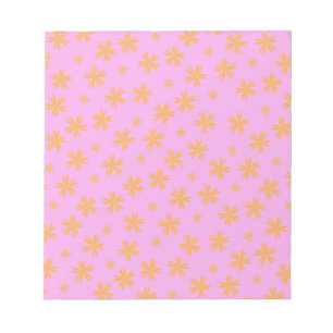 Preppy Orange Rosa Hippie Flower Mönster Anteckningsblock