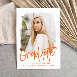 Preppy Orange Script Foto Examen Meddelande
