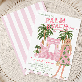 Preppy Palm Beach Cabana Bröllopste eller Brudtill Inbjudningar