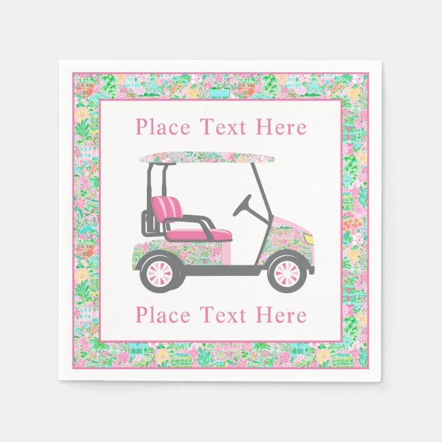 Preppy Palm Beach Golf Cart Pappersservett (Framsidan)