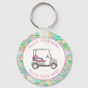 Preppy Palm Beach golfvagn Nyckelring