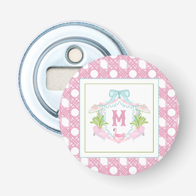 Preppy Palm Beach Monogram Crest Flasköppnare (Framsidan)