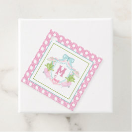 Preppy Palm Beach Monogram Crest Gåvor Etiketter