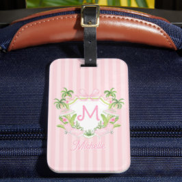 Preppy Palm Beach Monogram-krön Bagagebricka