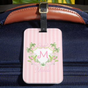 Preppy Palm Beach Monogram-krön Bagagebricka