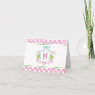 Preppy Palm Beach Monogram-krönika Tack Kort
