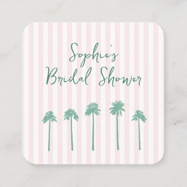 Preppy Palm Springs Bridal Shower QR Code RSVP Tilläggskort (Baksida)
