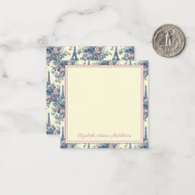Preppy Paris Toile Rosa and Blue Personlig