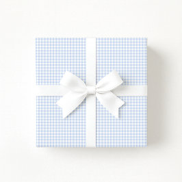Preppy Pastel blue Gingham Wrapping Paper Presentpapper