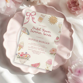 Preppy Pastel Möhippa Summer Soiree Inbjudningar