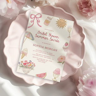 Preppy Pastel Möhippa Summer Soiree Inbjudningar