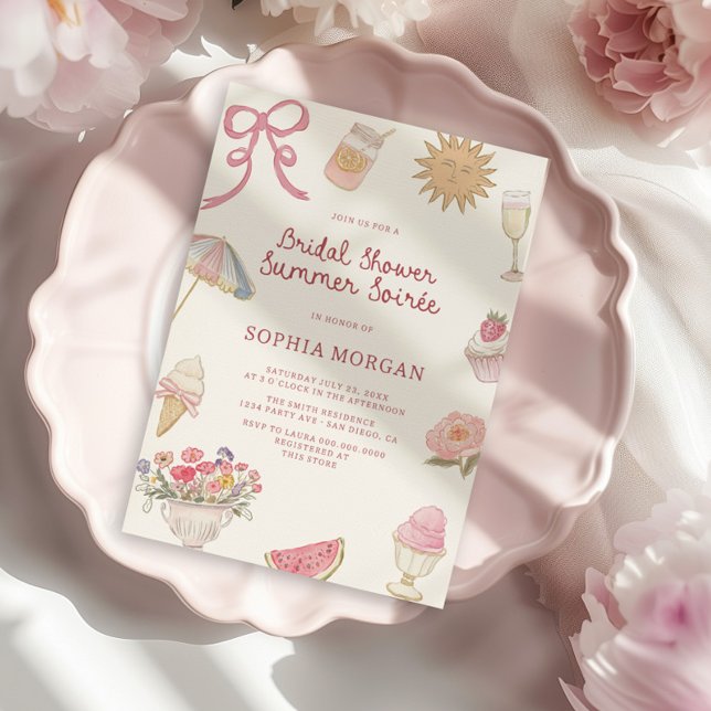Preppy Pastel Möhippa Summer Soiree Inbjudningar (Skapare uppladdad)