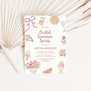Preppy Pastel Möhippa Summer Soiree Inbjudningar
