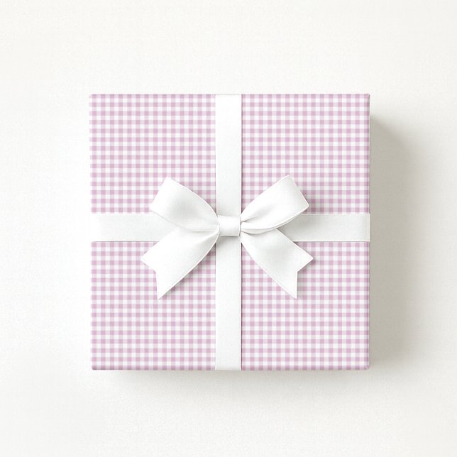 Preppy Pastel pink / Lilac Gingham Wrapping Paper Presentpapper (Skapare uppladdad)