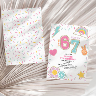 Preppy Patch 67 7-årsdag Inbjudningar