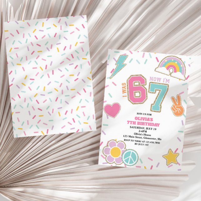 Preppy Patch 67  7-årsdag Inbjudningar (Skapare uppladdad)
