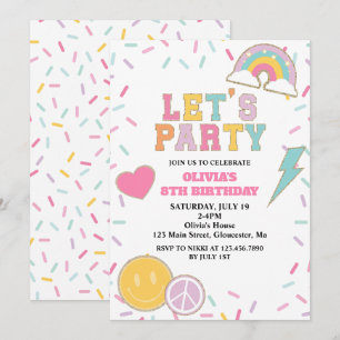 Preppy Patch Birthday Inbjudningar
