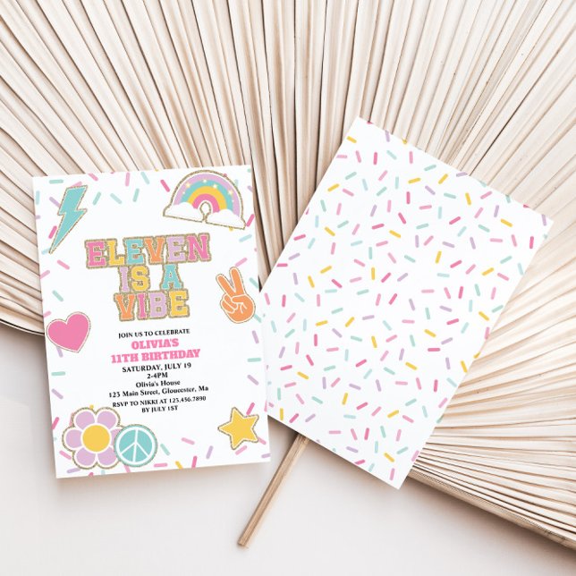 Preppy Patch Elva är en Vibe 11:e födelsedagen Inbjudningar (Skapare uppladdad)