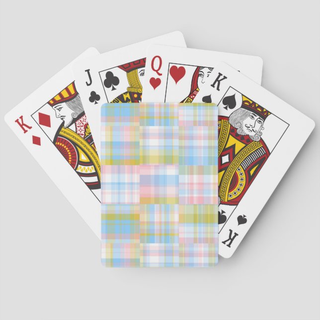 Preppy Patchwork Kolla Madras Pastel Casinokort (Baksidan)