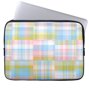 Preppy Patchwork Kolla Madras Pastel Laptop Fodral