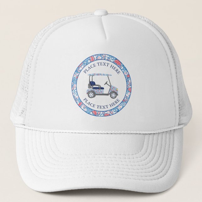 Preppy Patriotic Crabs Golf Cart Keps (Framsida)