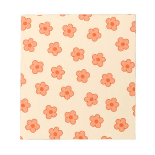 Preppy Peach Orange Hippie Flower Anteckningsblock