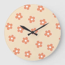 Preppy Peach White Hippie Flower Mönster