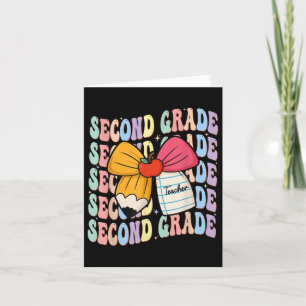 Preppy Pencil Coquette Bow Back to school 2:a Grad Kort