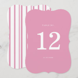 Preppy Peony Pink Chic Die Cut Wedding Table Numbe Inbjudningar