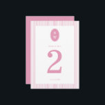 Preppy Peony Pink Chic Wedding Table Number Card Inbjudningar<br><div class="desc">Preppy Peony Pink Wedding Table Number Card — a chic, elegant reception detail for a stylish modern wedding. Inspired by the preppy romance aesthetic and barbiecore pink trend, this refined table number card is perfect for the classic country club bride who loves polished feminine décor. Style it with gold table...</div>